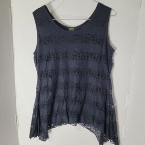 Elegant Women's Lace Tank Top - Dark Gray